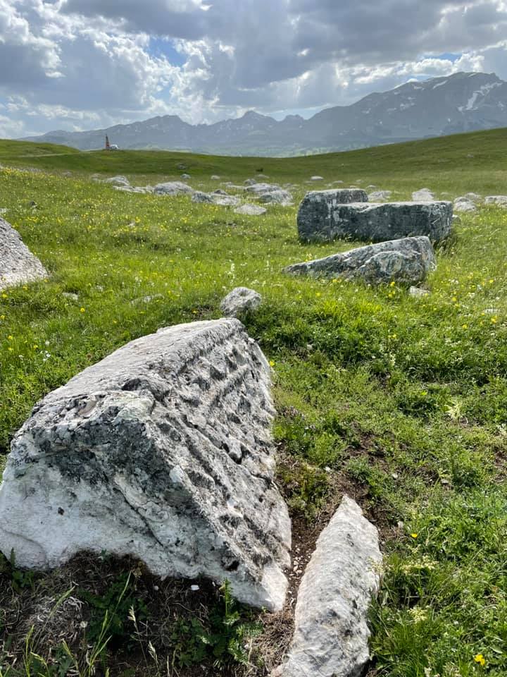 Stecci, ancient gravestones, in Zabljak Montenegro