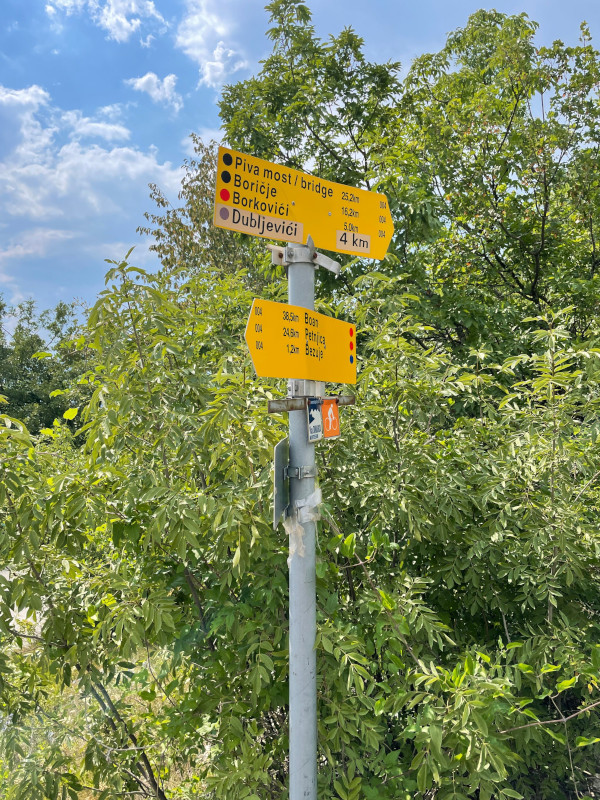 Road signs in Montenegro