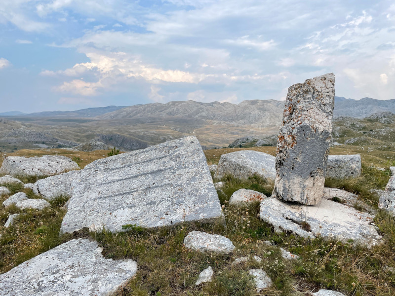 Stecci, ancient gravestones, in Pluzine Montenegro